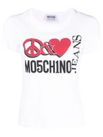 MOSCHINO JEANS logo-print cotton T-shirt - Blanc - thumbnail