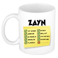 Naam mok Zayn - wit - top gozer - keramiek - 300 ml - cadeau collega beker