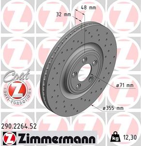 Remschijf SPORT REMSCHIJF COAT Z ZIMMERMANN, Remschijftype: Binnen geventileerd, u.a. für Jaguar