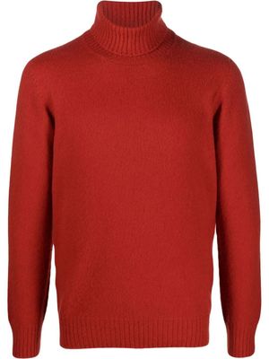 D4.0 pull en laine à col roulé - Rouge
