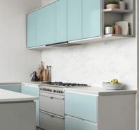Matblauw kleurontwerp keuken muursticker