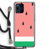 Watermeloen: Oppo Find X3 Pro Transparant Hoesje met koord