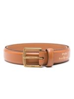 Polo Ralph Lauren ceinture en cuir à logo imprimé - Marron