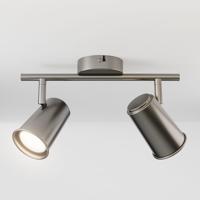 Riga LED plafondlamp - 2 spots - GU10 - Draaibaar en Kantelbaar - 10 Watt 800 lumen - 4000K neutraal wit - Dimbaar - Plafondspot - Voor binnen - RVS