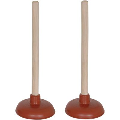 MSV Gootsteen ontstopper - 2x - plopper - hout/rubber - 11 x 30 cm MSV Gootsteen ontstopper - 2x - plopper - hout/rubber - 11 x 30 cm