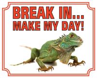 Leguaan Waakbord - Break in make my Day