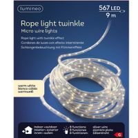 Lichtslang zilver met warm witte verlichting 9 meter 567 lampjes - thumbnail