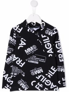 MM6 Maison Margiela Kids haut en polaire à imprimé Fragile - Noir