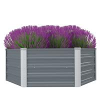 VidaXL Plantenbak verhoogd 129x129x46 cm gegalvaniseerd staal grijs