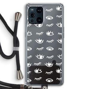 Eye pattern #3: Oppo Find X3 Pro Transparant Hoesje met koord