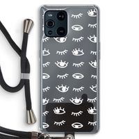 Eye pattern #3: Oppo Find X3 Pro Transparant Hoesje met koord Eye pattern #3: Oppo Find X3 Pro Transparant Hoesje met koord