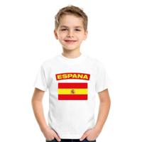 Supporters kleding - t-shirt van vlag Spanje - wit - voor kinderen - korte mouwen - sport