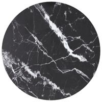 Tafelblad Ø30x0,8 cm gehard glas met marmerontwerp zwart