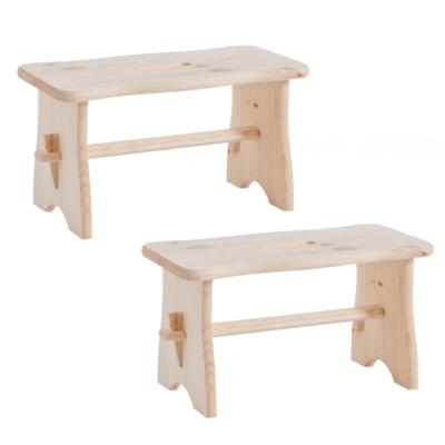 Zeller Houten voetenbankje/krukje - Set van 2x stuks - 39 x 19 x 21 cm - Planten ophoger - Bijzettaf