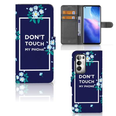 OPPO Find X3 Neo 5G Portemonnee Hoesje Flowers Blue DTMP