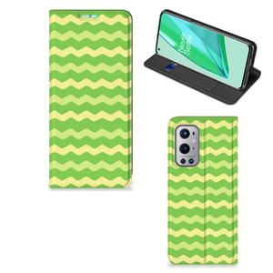 OnePlus 9 Pro Hoesje met Magneet Waves Green