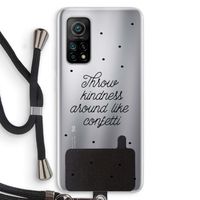 Confetti: Xiaomi Mi 10T 5G Transparant Hoesje met koord