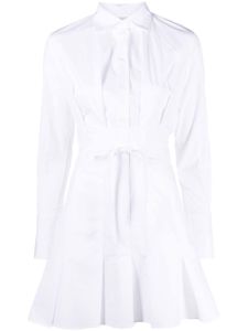 Patou robe-chemise courte à plis - Blanc