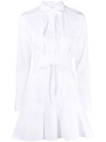 Patou robe-chemise courte à plis - Blanc - thumbnail