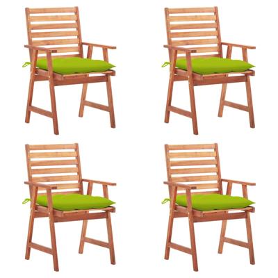 Tuinstoelen 4 st met kussens massief acaciahout