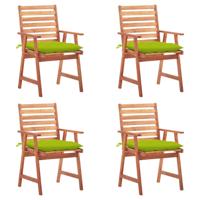 Tuinstoelen 4 st met kussens massief acaciahout