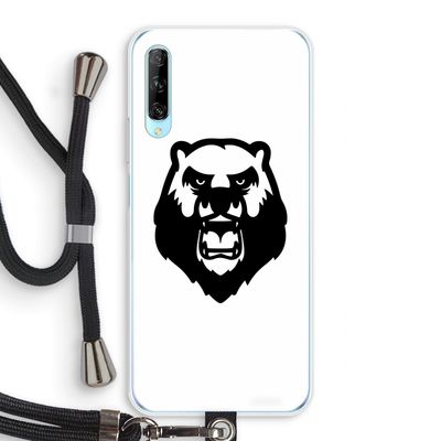 Angry Bear (white): Huawei P Smart Pro Transparant Hoesje met koord