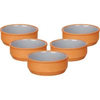 Tapas/creme brulee serveer schaaltjes - set van 18x - terracotta - grijs - 12 x 4 cm