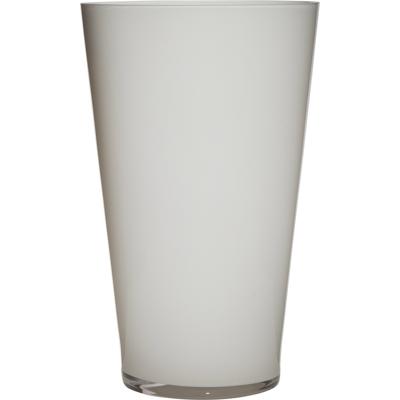 Vaas/bloemenvaas van glas - wit - conisch model - 40 x 25 cm