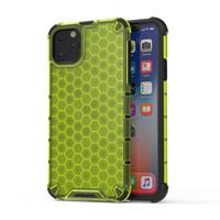 Schokbestendige honingraat PC + TPU Case voor iPhone XIR (2019) (groen)