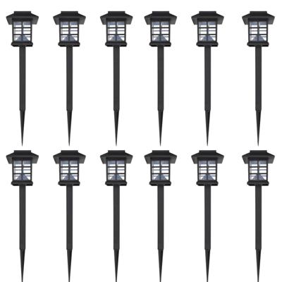 VidaXL 12-delige led-tuinverlichtingsset solar met pin 8,6x8,6x38 cm