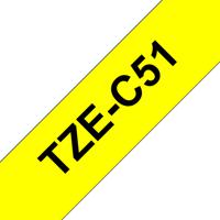 Brother TZe-C51 Labeltape signaalkleur Kunststof Tapekleur: Signaalgeel Tekstkleur: Zwart 24 mm 5 m