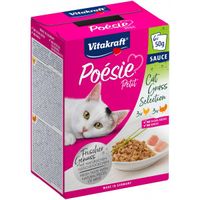 Vitakraft Poésie Petit Cat Grass Selection natvoer kat (6 x 50 g) 3 verpakkingen (18 x 50 g)