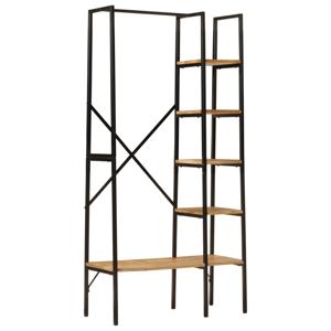 VidaXL Kledingrek met schappen 90x40x190 cm massief mangohout en ijzer