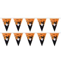 Halloween/Horror thema vlaggetjes - 2 stuks - van plastic - 400 cm