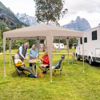 4 x 3,5 m Pop-Up Paviljoen In Hoogte Verstelbaar Tuinpaviljoen met Aangetrokken Poten en Draagtas Vouwpaviljoen Tuintent Partytent