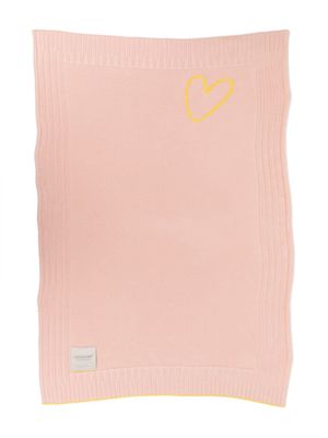 Gensami kids couverture en maille à cœurs brodés - Rose