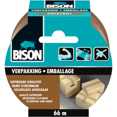 Verpakkingstape Original Rol 66 m x 50 mm - Bison