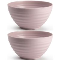 Set van 4x kommetjes/schaaltjes - Dessert/ontbijt - Kunststof - D15 cm - Oudroze