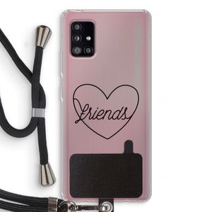 Friends heart black: Samsung Galaxy A51 5G Transparant Hoesje met koord