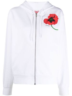 Kenzo hoodie Boke Flower à fermeture zippée - Blanc