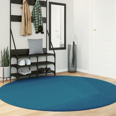 Vloerkleed OVIEDO laagpolig Ø 200 cm turquoise