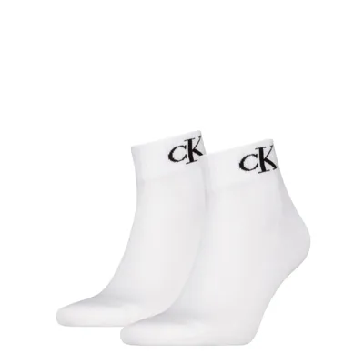 Calvin Klein 2-paar Quarter heren sokken - Logo monogram - katoenen enkelsokken