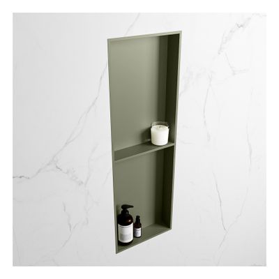 Wandnis Solid Surface Easy | In- en opbouw | 30x150x8 cm | 2 vakken | Army
