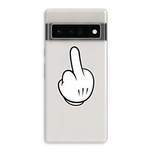 Middle finger white: Google Pixel 6 Pro Transparant Hoesje