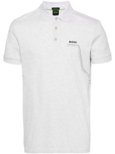 BOSS polo chiné à logo appliqué - Gris