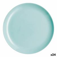 Dinerbord Luminarc Diwali Turquesa Turkoois Glas 25 cm (24 Stuks)