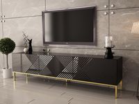 Tv-meubel EXILA 3 deuren hoogglans zwart - thumbnail