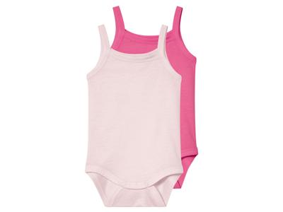 lupilu 2 baby rompers (Donkerroze/roze, 62/68)