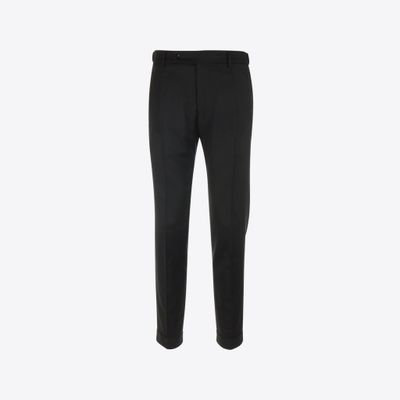 Broek Stof Zwart Flanel Broek Stof Zwart Flanel