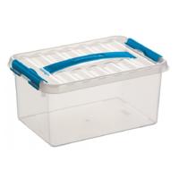 Sunware Q-Line opberg box/opbergdoos - 6 liter - 30 x 20 x 14 cm - kunststof - transparant